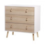Voir la diapositive 1 : MARKET24 Commode KENT - 3 tiroirs - Chene et blanc - L 80 x P 40 x H 80,5 cm
