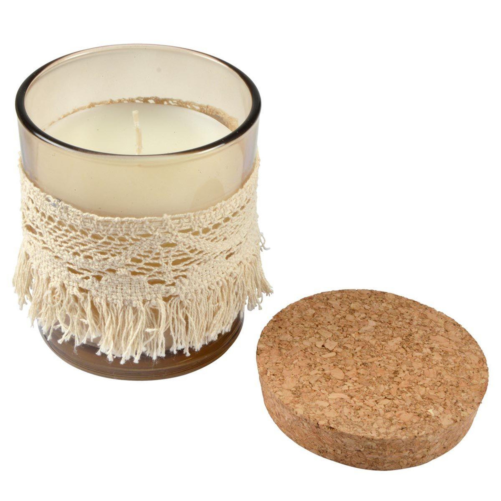 HOMEA Bougie parfumée  macramé  10cm romance florale
