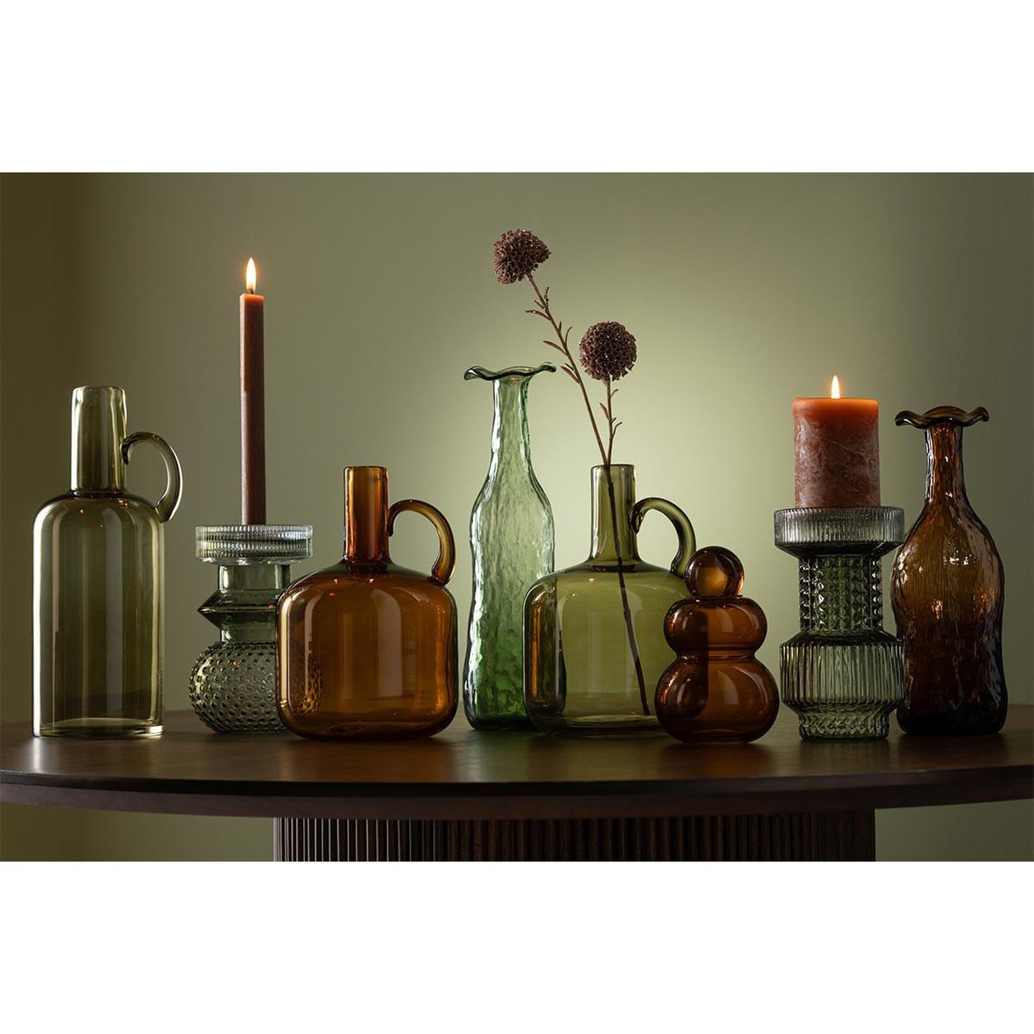 Voir la diapositive 3 : J-LINE Vase Design en Verre  Eclosion  27cm Marron