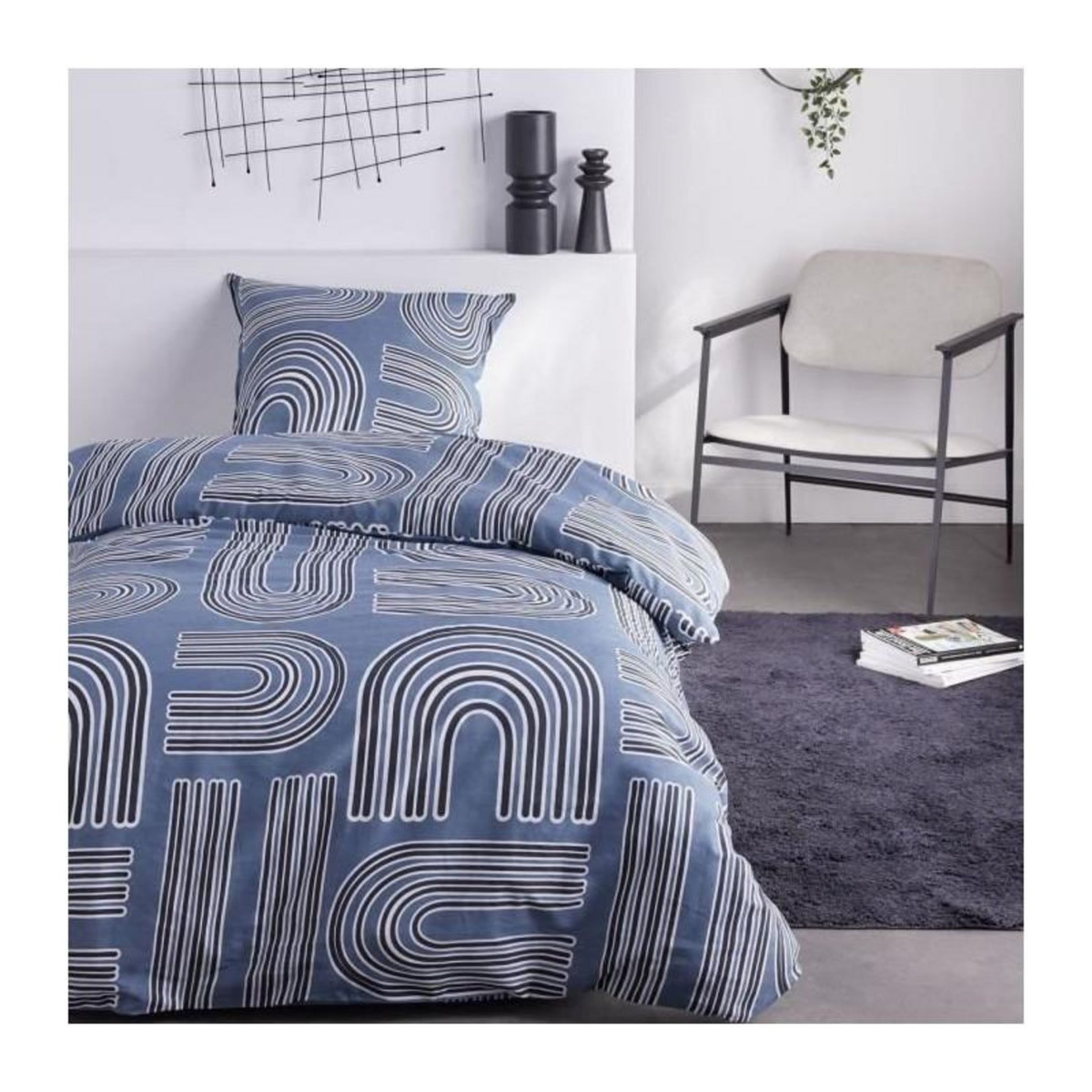 Today Parure de lit 1 personne - TODAY - Sunshine 15.26 - 140 x 200 cm - 100% Coton imprimé