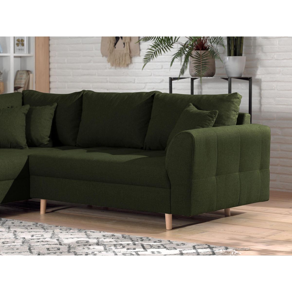 LISA DESIGN Rune - canapé d'angle - avec pouf d'appoint - 4 places - style scandinave - gauche