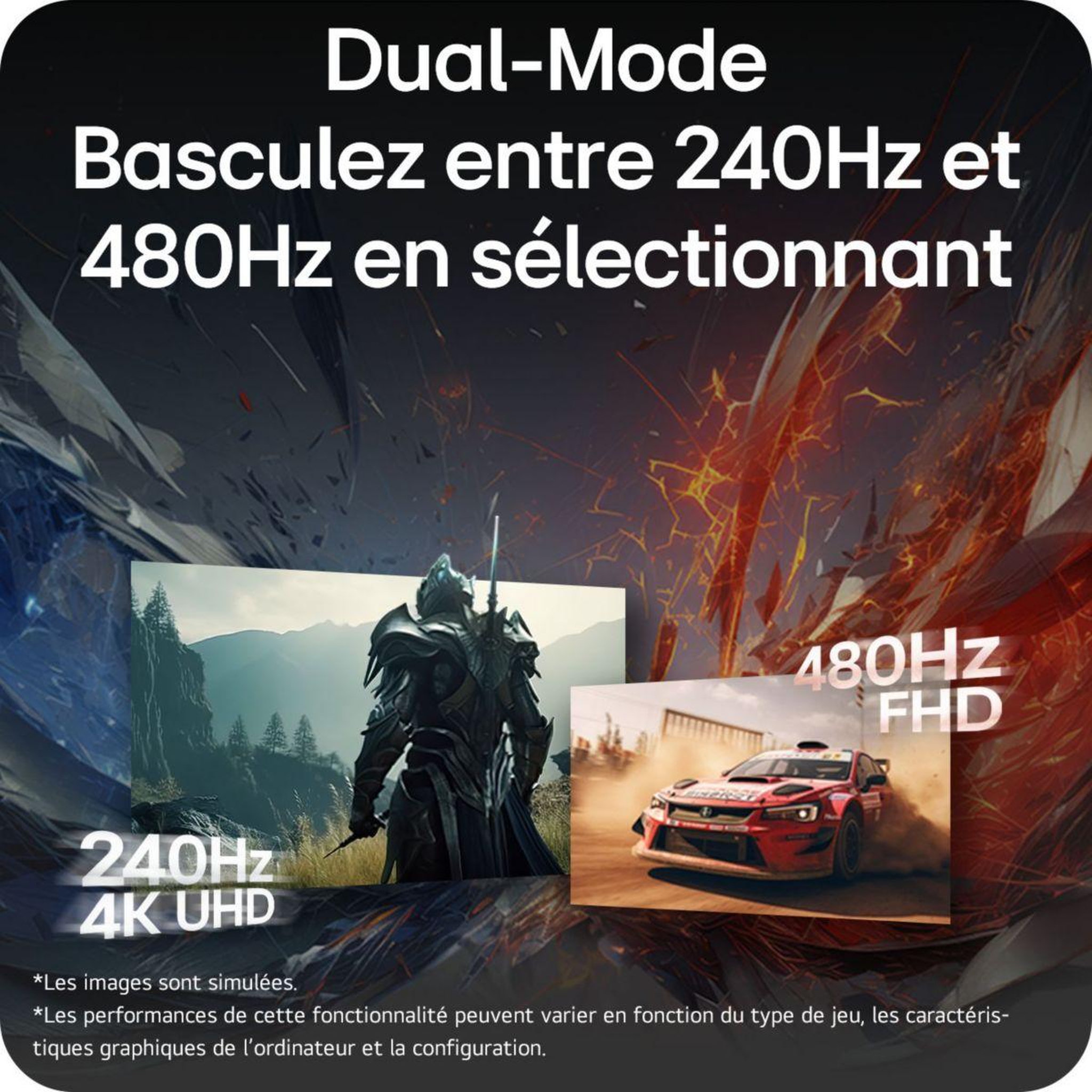 Voir la diapositive 5 : LG Ecran PC Gamer 32GX870A 32  4K 240Hz OLED HDR True Black 400 HDMI 2.1 AMD FreeSync & G-Sync