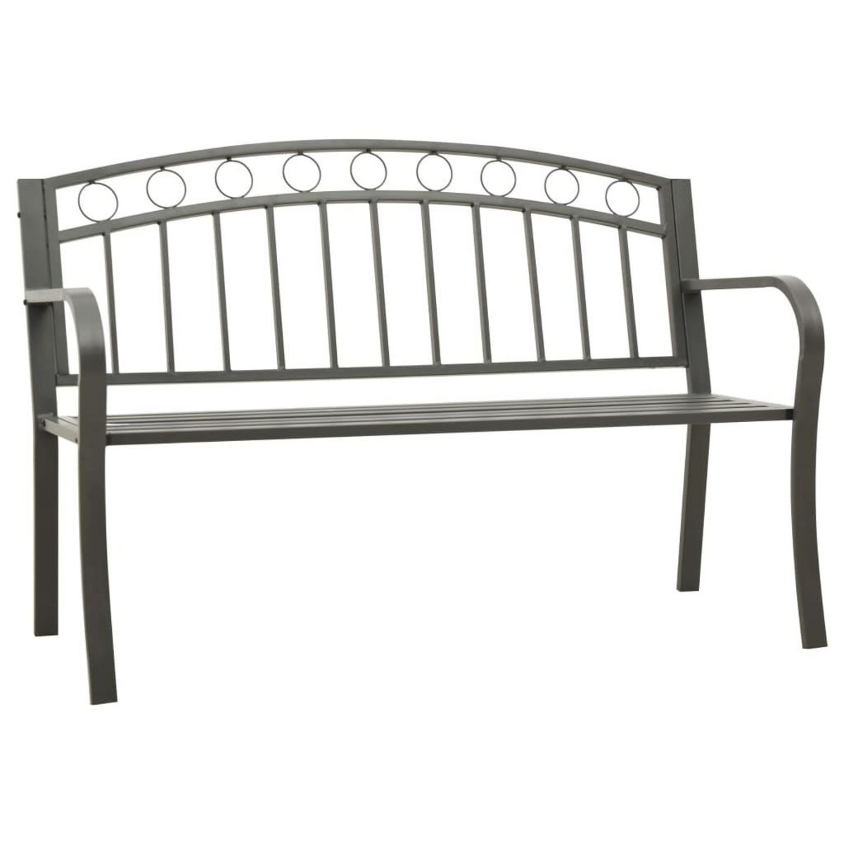 VIDAXL Banc de jardin Gris 120 cm Acier