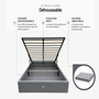 Voir la diapositive 5 : KING OF DREAMS Ensemble Lit Coffre et Matelas  Latex Accueil Moelleux