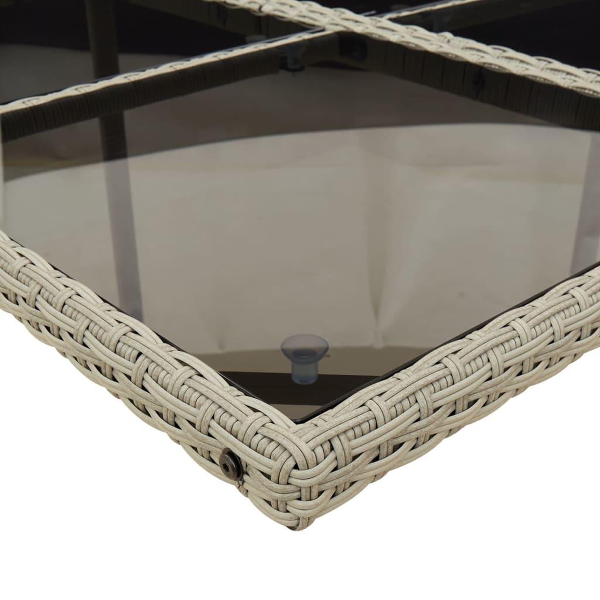 Voir la diapositive 5 : VIDAXL Ensemble a manger de jardin et coussins 15 pcs gris clair rotin