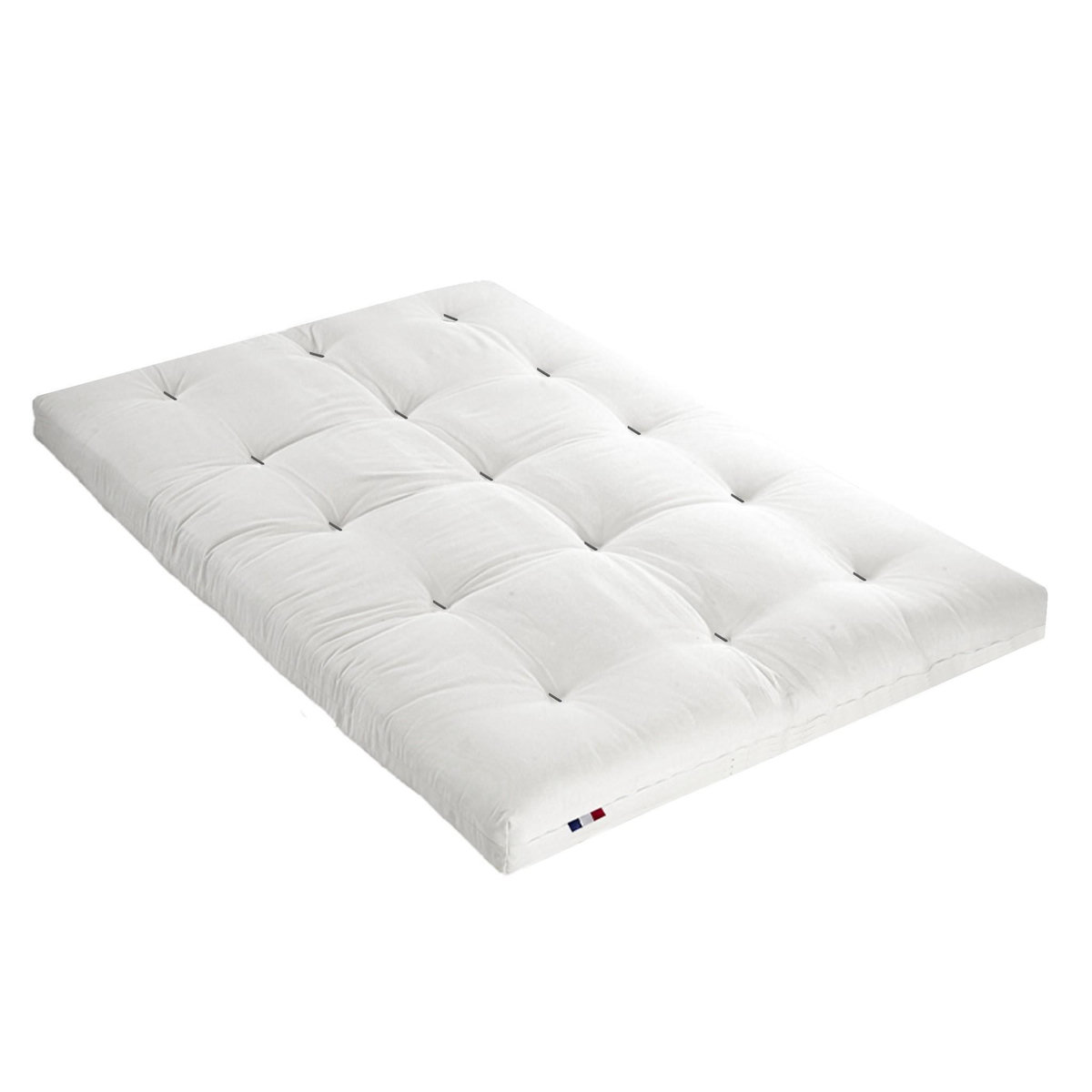 IDLITERIE Matelas futon écru latex et fibres, confort et fabrication française