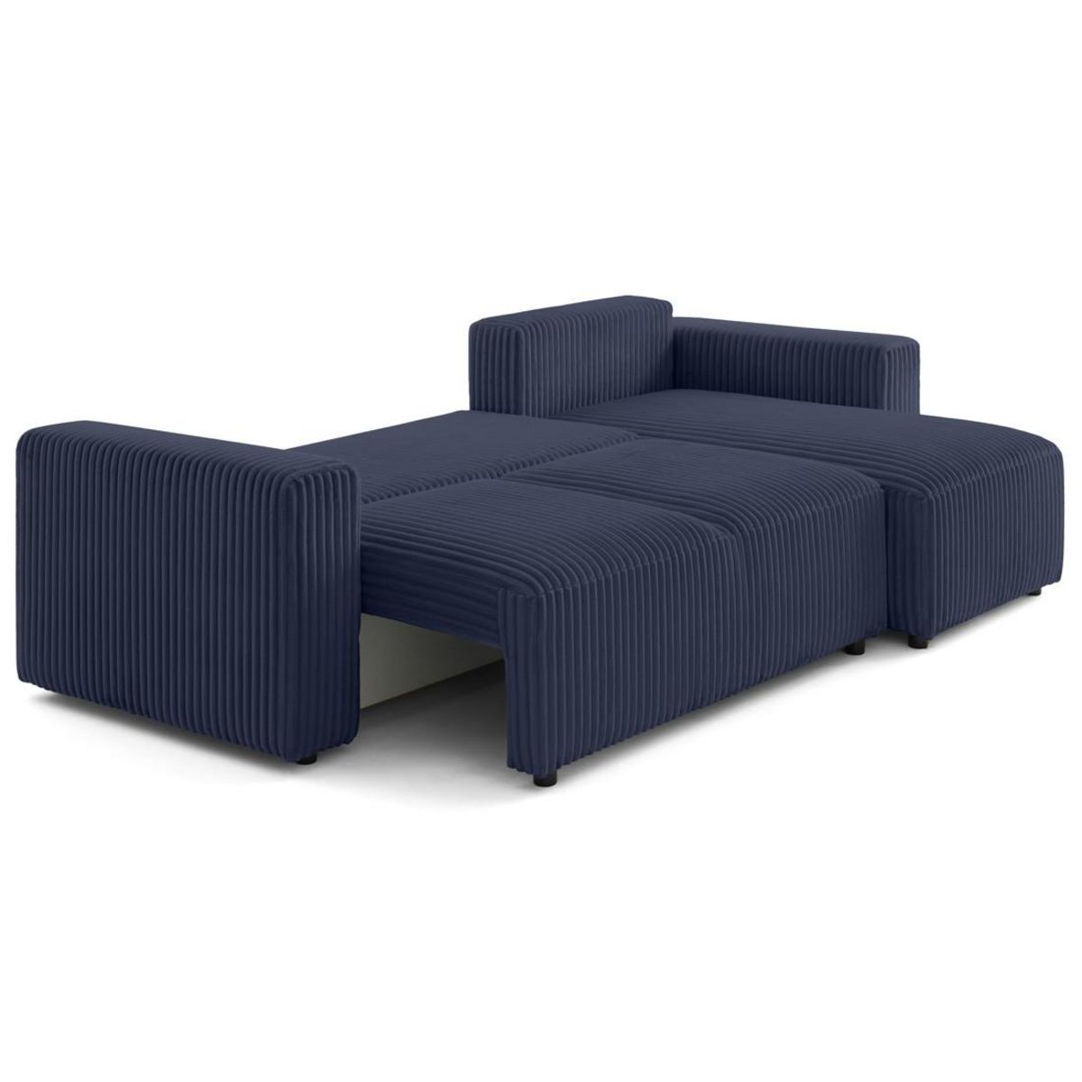 LISA DESIGN Livy - canapé d'angle réversible 4 places convertible avec coffre en velours côtelé grosses côtes