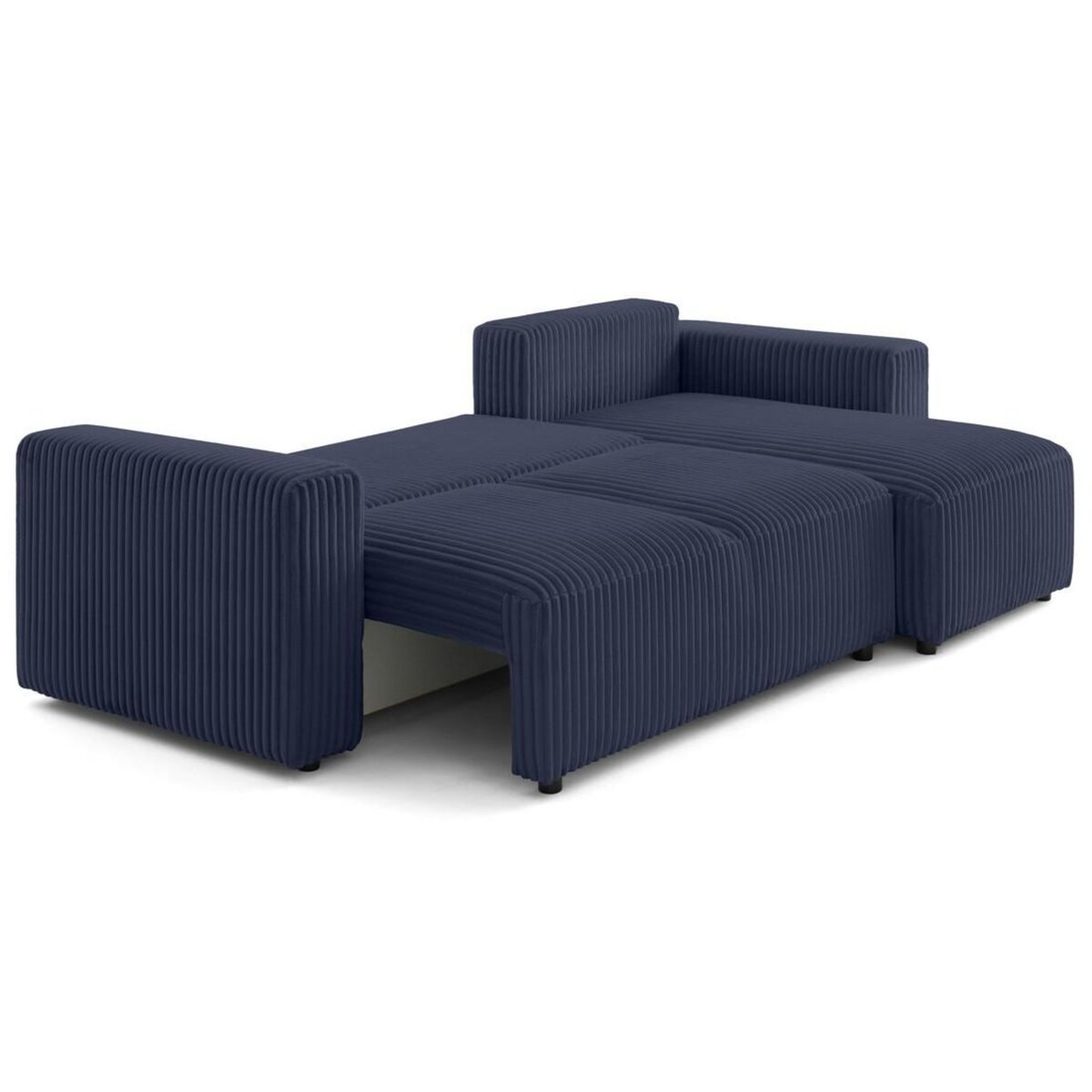 LISA DESIGN Livy - canapé d'angle réversible 4 places convertible avec coffre en velours côtelé grosses côtes