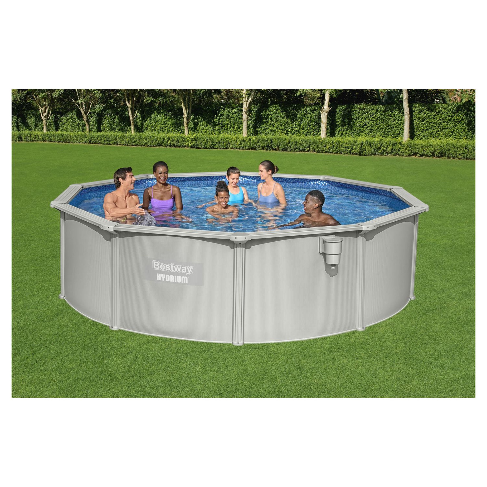 Voir la diapositive 1 : BESTWAY Piscine hors sol acier ronde - 4,6 x 1,20 m -  HYDRIUM