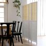 Voir la diapositive 6 : HOMCOM Paravent séparateur de pièce 4 panneaux pliables dim. 160L x 170H cm - bois blanc aspect rotin