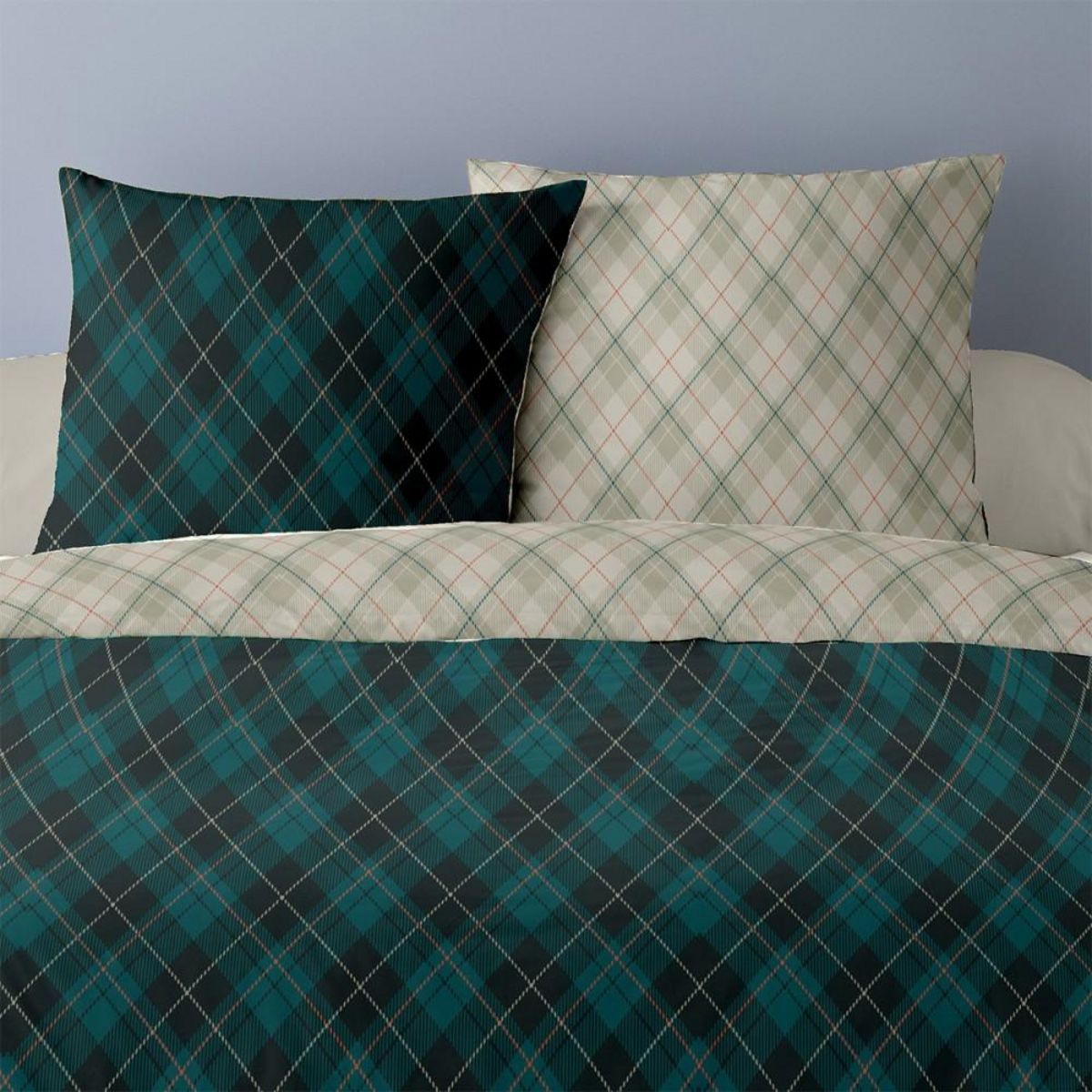 Dourev Housse de couette 260x240 Nahor + 2 taies coton flanelle