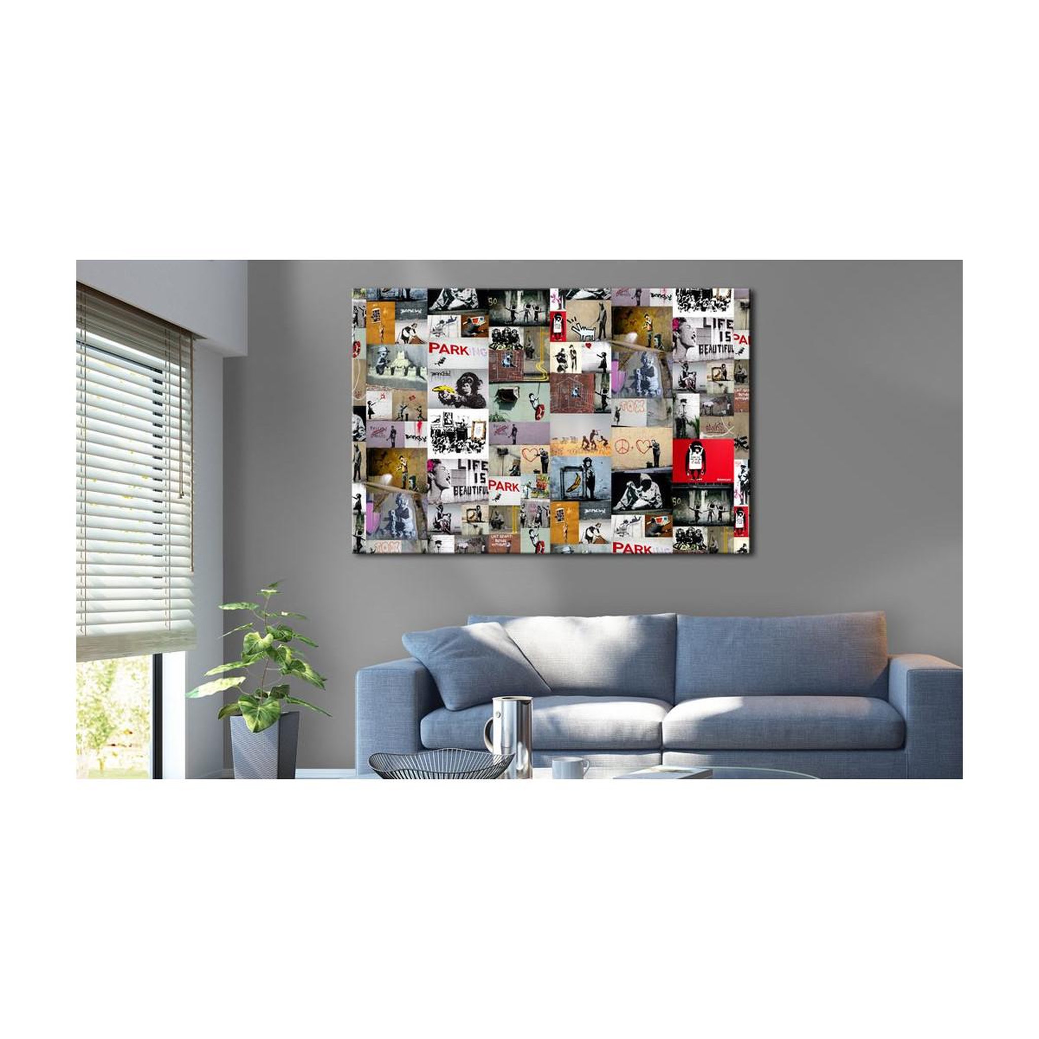 Voir la diapositive 2 : Paris Prix Tableau Imprimé  Art of Collage - Banksy