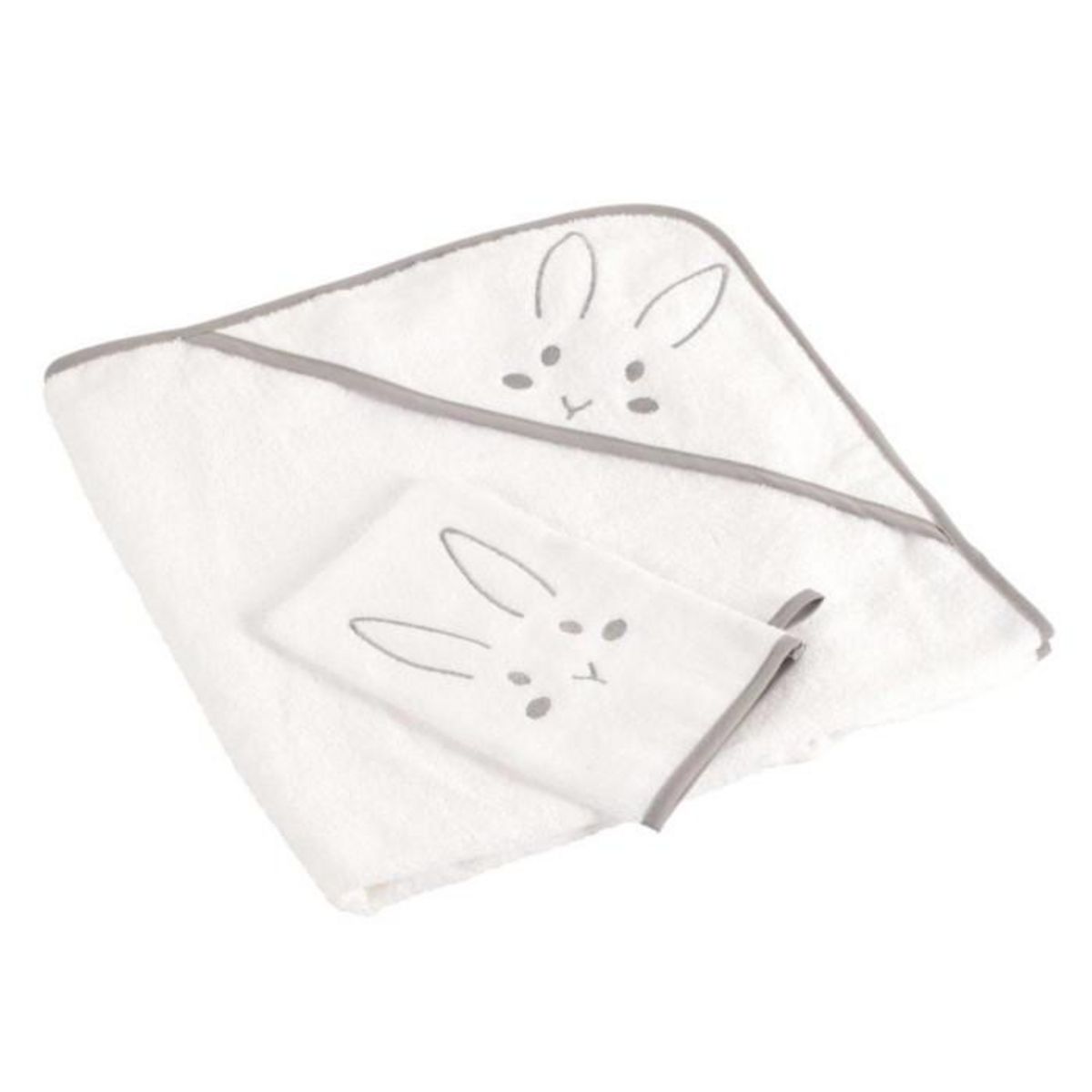 Paris Prix Ensemble de Bain Bébé  Lapin  75x75cm Blanc