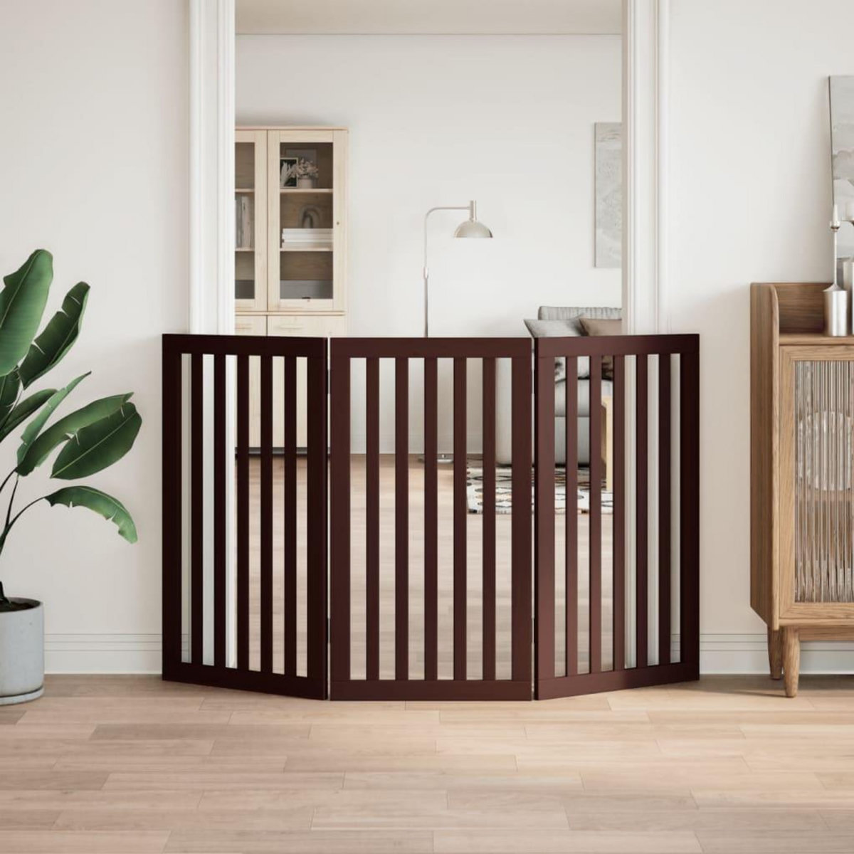 VIDAXL Barriere pour chien pliable 3 panneaux 150 cm bois de peuplier