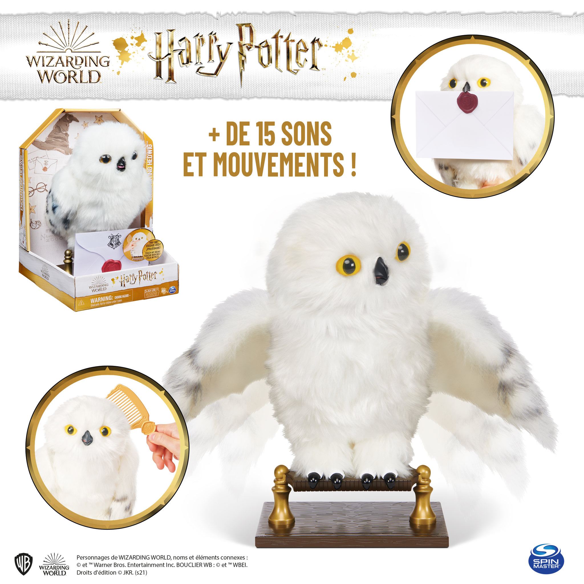 Voir la diapositive 6 : SPIN MASTER Peluche Hedwige Enchantée - Wizarding World