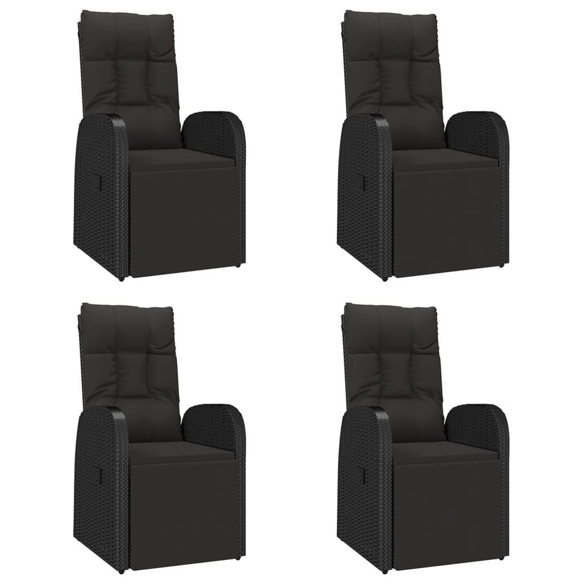 Voir la diapositive 4 : VIDAXL Ensemble a manger de jardin 5pcs noir poly rotin et acacia
