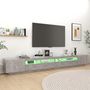 Voir la diapositive 5 : VIDAXL Meuble TV avec lumieres LED Gris beton 300x35x40 cm