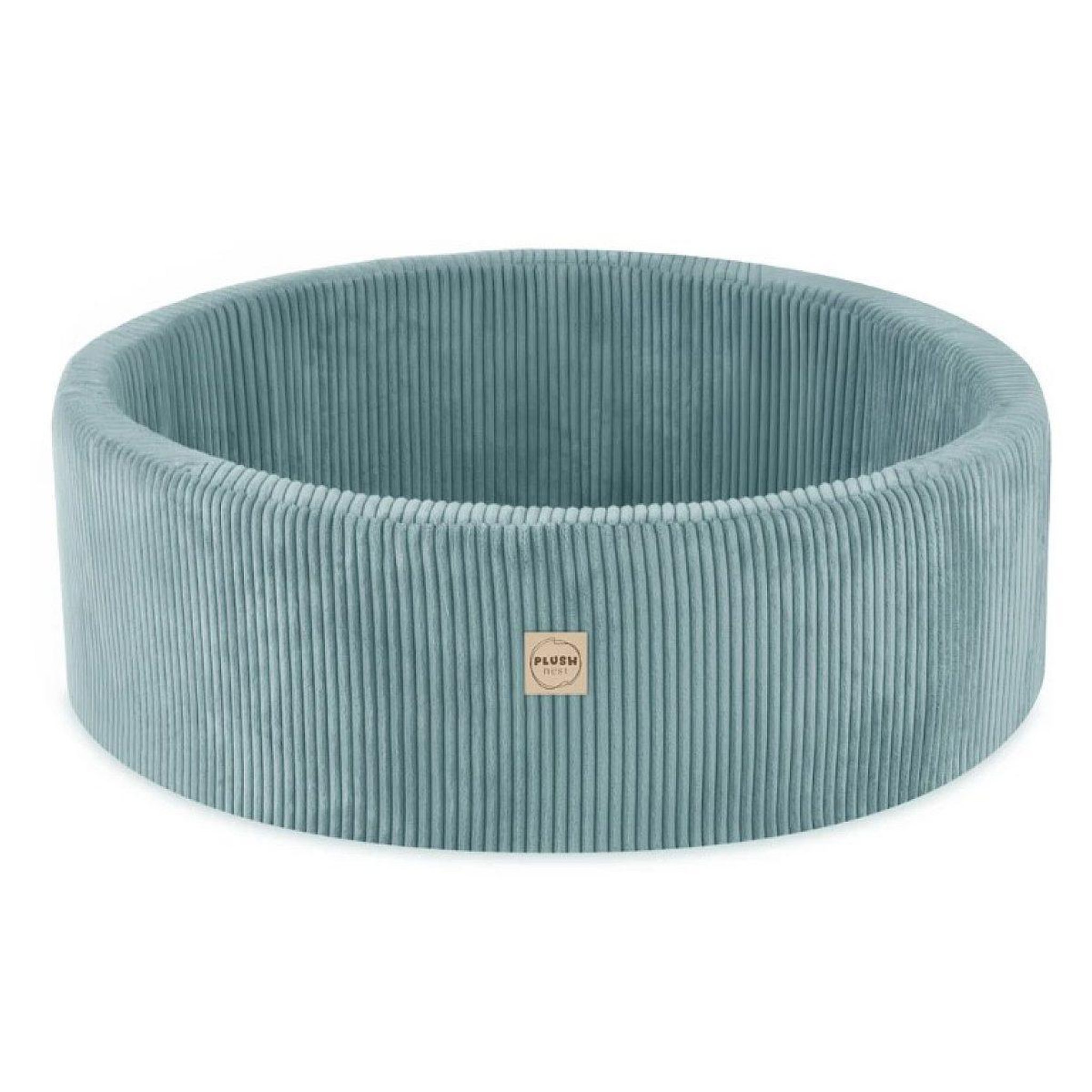 PLUSH NEST Piscine ronde 90x30 cm velours côtelé bleu