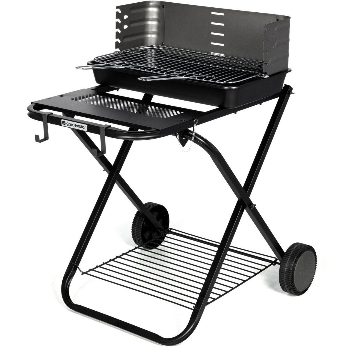 GARDENSTAR Barbecue charbon de bois pliable en acier 60,5x82x70 cm