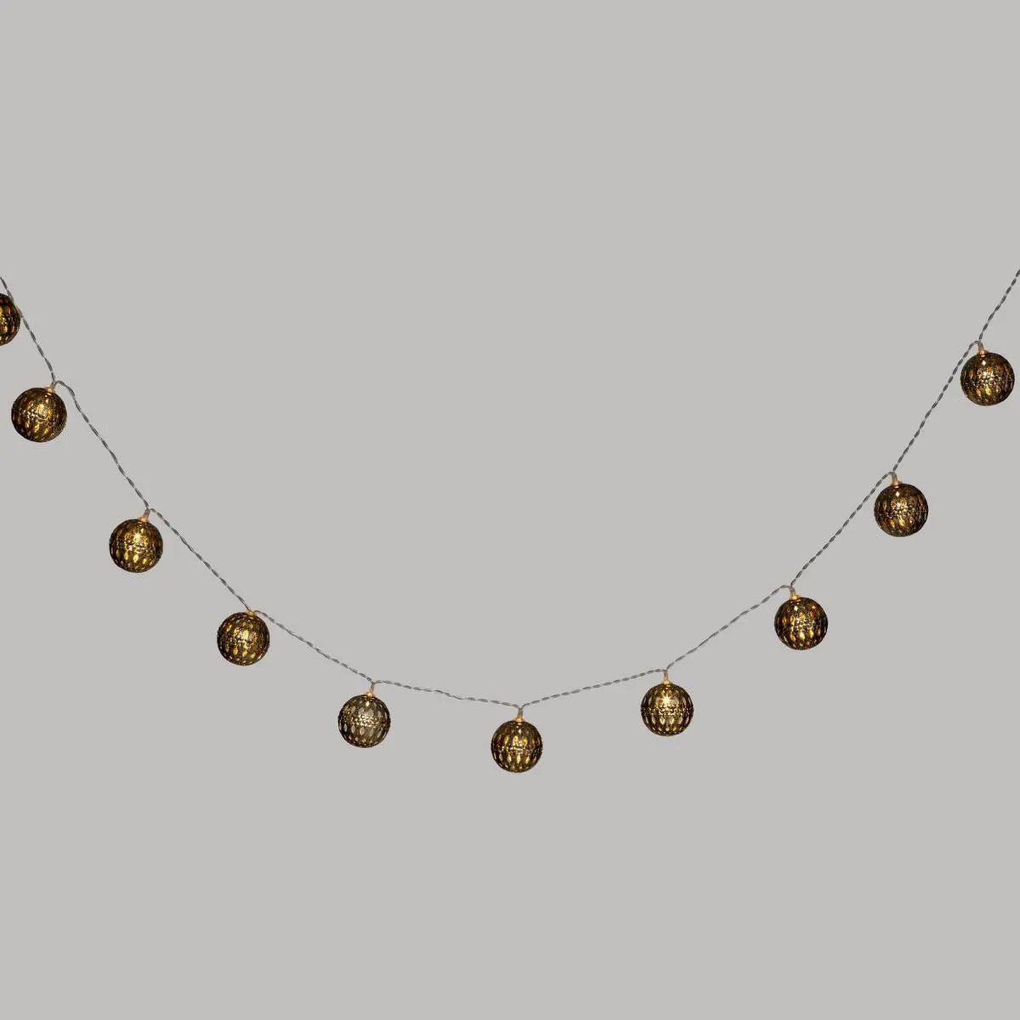 Voir la diapositive 2 : ATMOSPHERA Guirlande lumineuse led  10 boules  165cm or