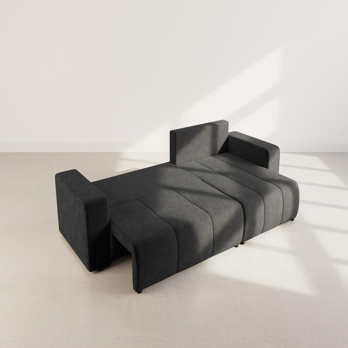 BEST MOBILIER Nicole - canapé d'angle réversible 5 places convertible avec coffre en tissu
