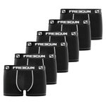 FREEGUN Lot de 6 Boxers homme microfibre. Coloris disponibles : Noir