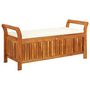 Voir la diapositive 2 : VIDAXL Banc de rangement de jardin avec coussin 126 cm Bois d'acacia