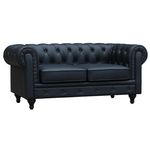 Habitat et Jardin Canapé fixe Chesterfield  Aliza  - 157 x 82 x 70 cm - 2 places - Noir