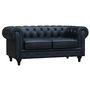 Voir la diapositive 1 : Habitat et Jardin Canapé fixe Chesterfield  Aliza  - 157 x 82 x 70 cm - 2 places - Noir