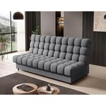 BEST MOBILIER Ezra - canapé convertible clic-clac 3 places avec coffre en tissu texturé. Coloris disponibles : Bleu, Gris