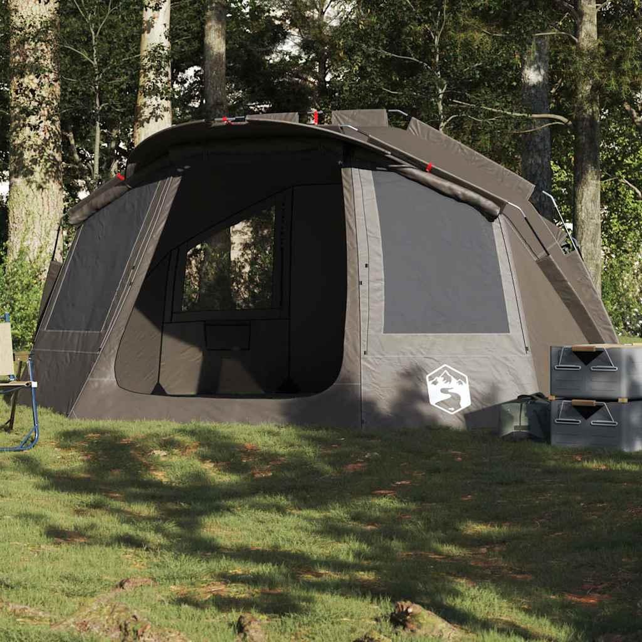 Voir la diapositive 1 : VIDAXL Tente de peche 5 personnes gris impermeable