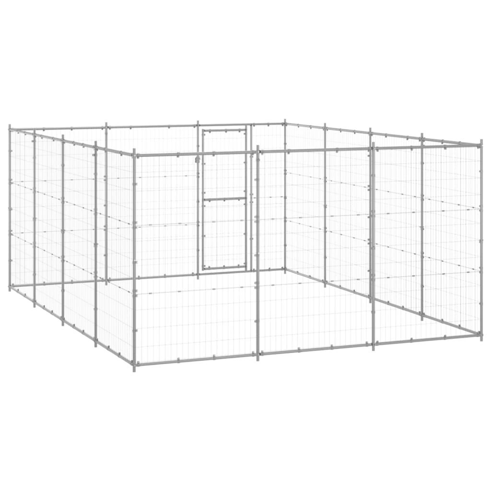 Voir la diapositive 4 : VIDAXL Chenil exterieur Acier galvanise 14,52 m²