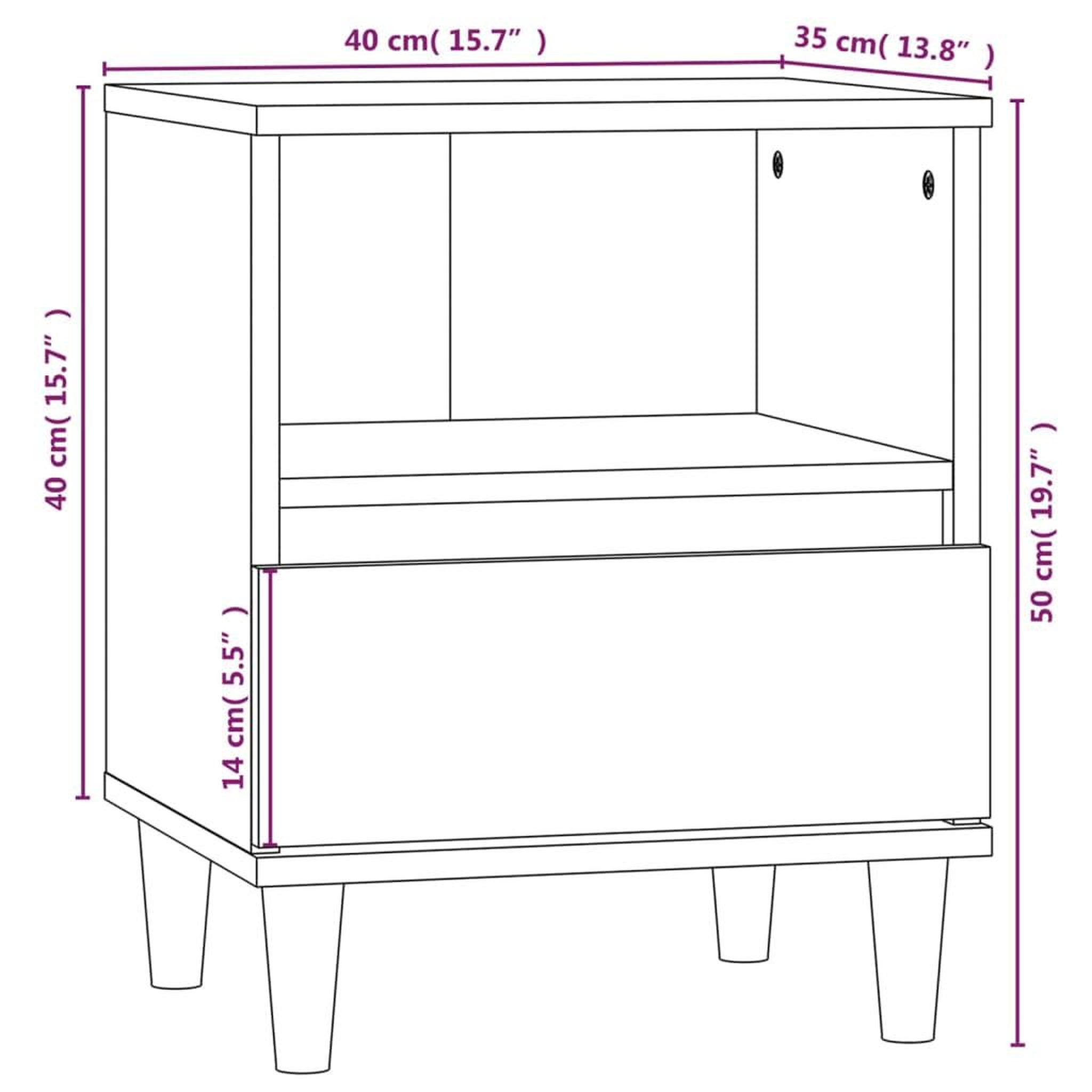 Voir la diapositive 6 : VIDAXL Tables de chevet 2 pcs Chene marron 40x35x50 cm