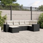 VIDAXL Salon de jardin 6 pcs avec coussins noir resine tressee