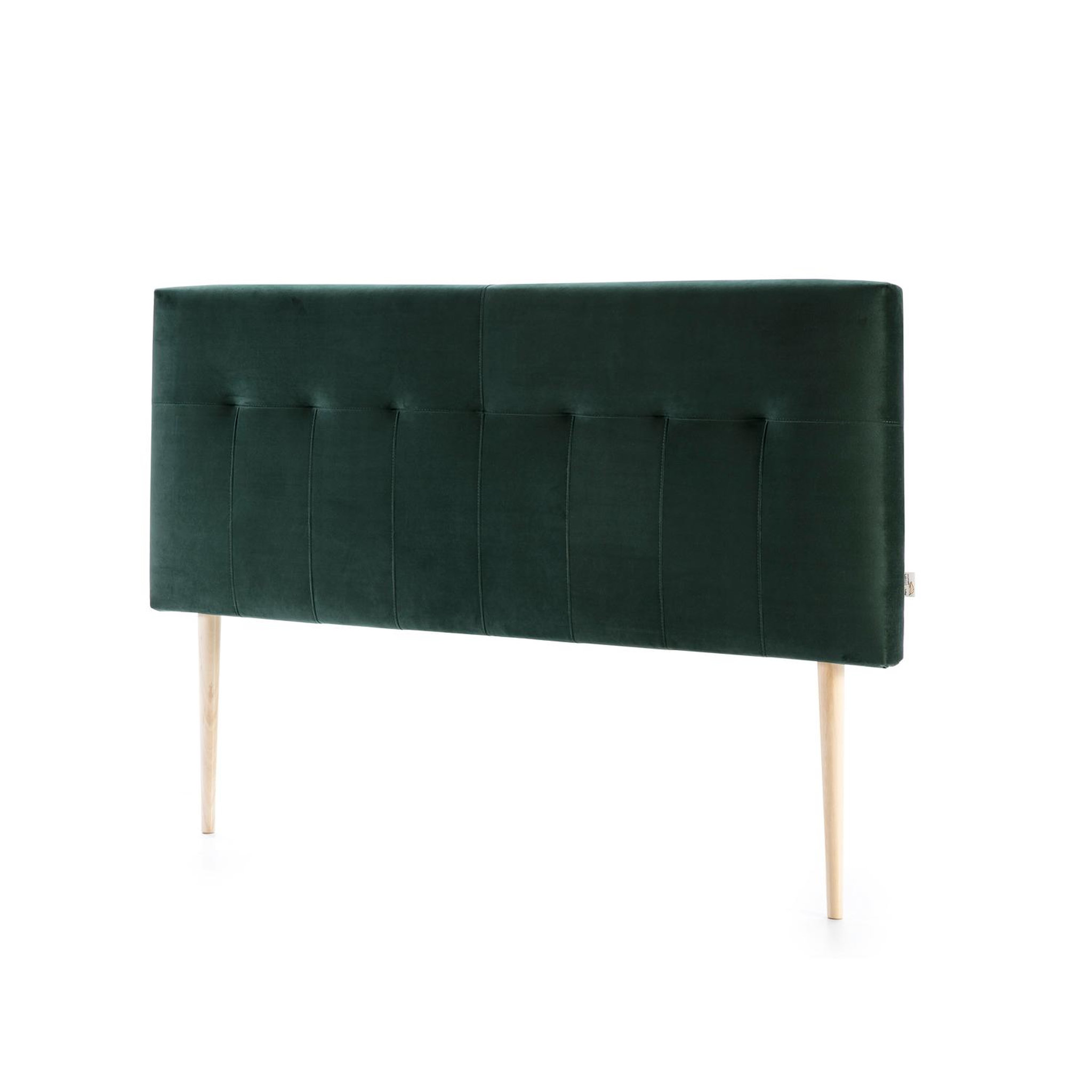 Voir la diapositive 2 : MARCKONFORT Tête de lit tapissée Napoles 160x100 cm Vert, Velours, Pieds en Bois