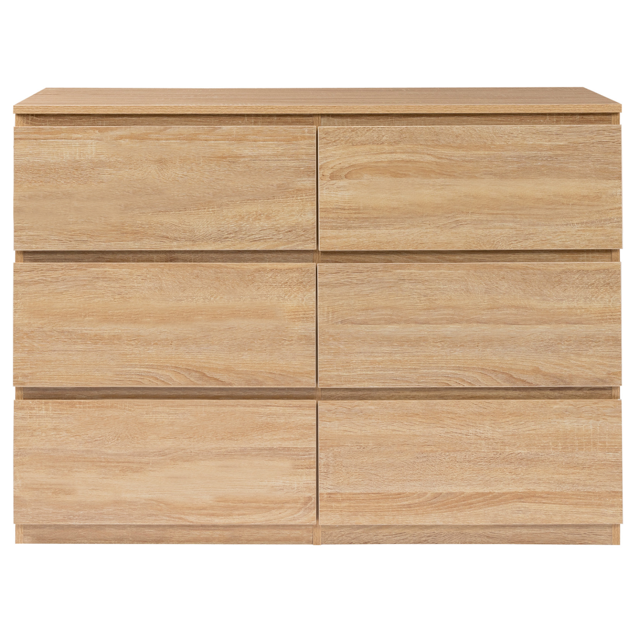 Voir la diapositive 3 : ID MARKET Commode 6 tiroirs tomi 110 cm bois façon hêtre