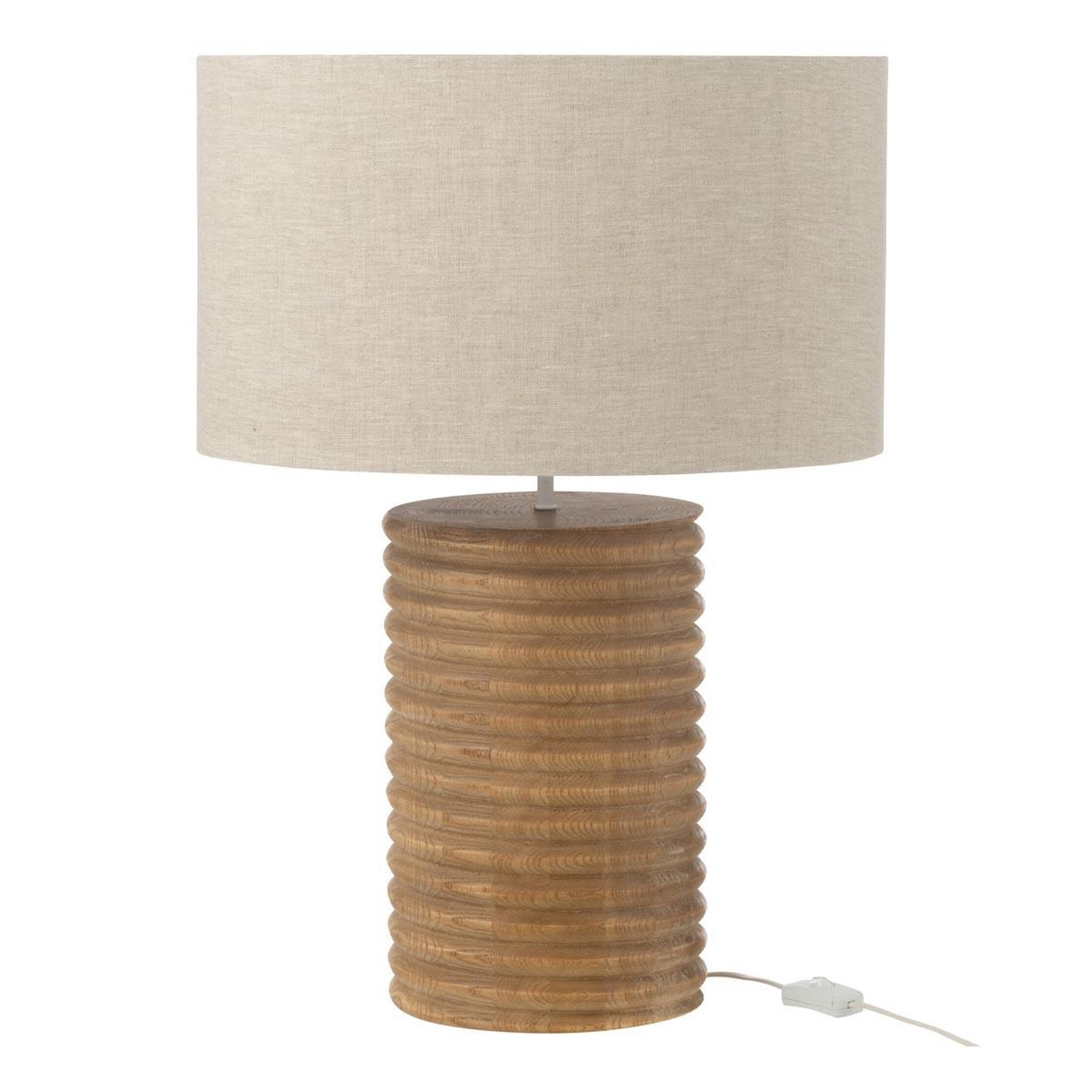 J-LINE Lampe à poser filetage en bois  ailanthus  70cm naturel