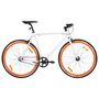 Voir la diapositive 1 : VIDAXL Vélo à pignon fixe blanc et orange 700c 59 cm