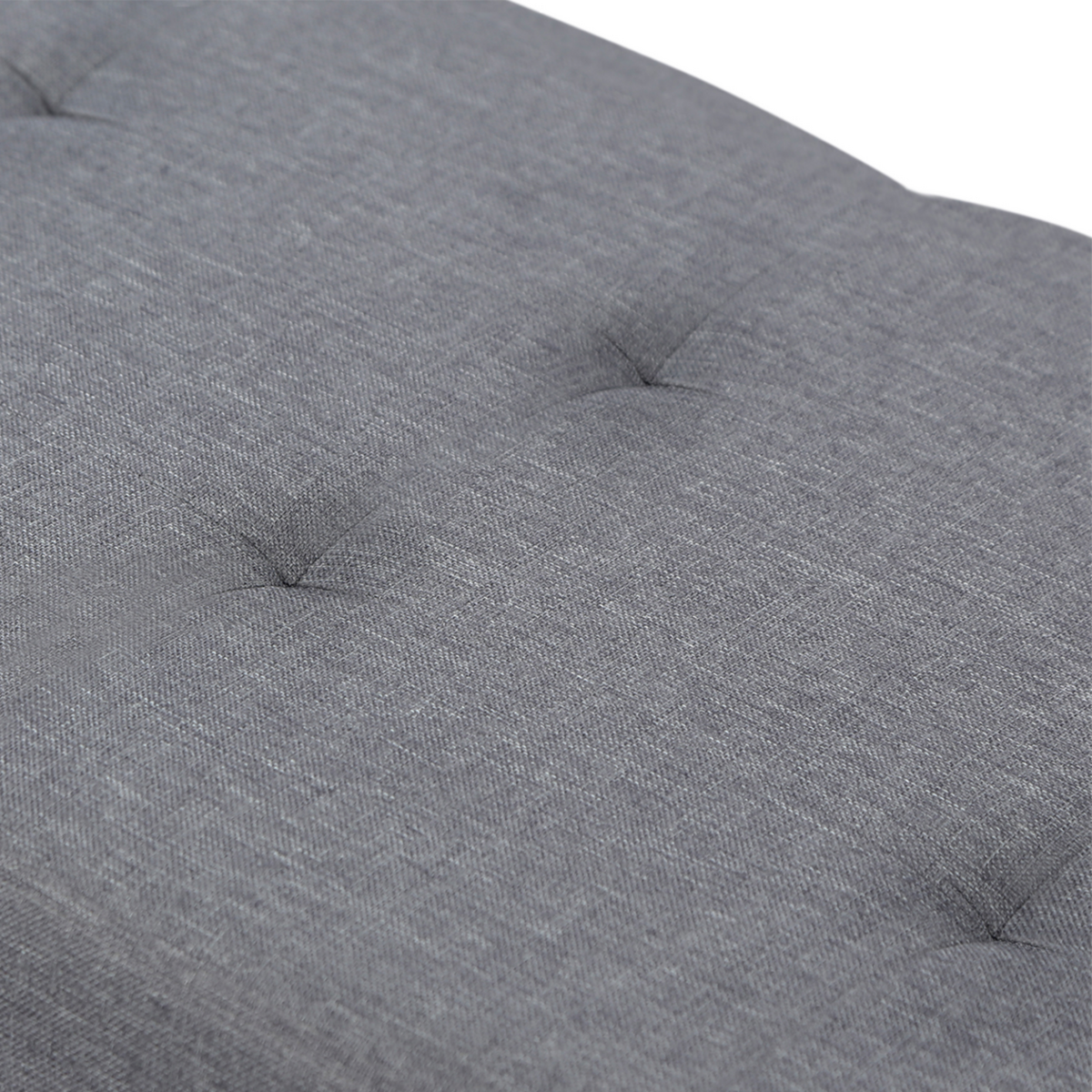 ID MARKET Banc coffre rangement sur pied 100 cm tissu gris anthracite