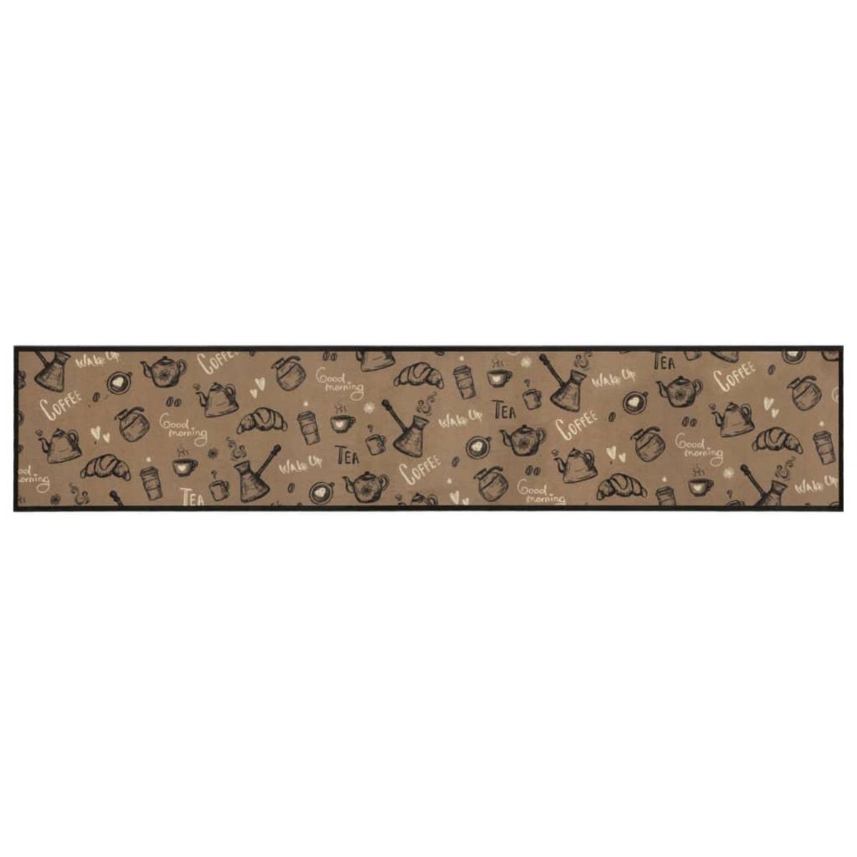 VIDAXL Tapis de cuisine lavable imprime Morning brun 60x300 cm velours