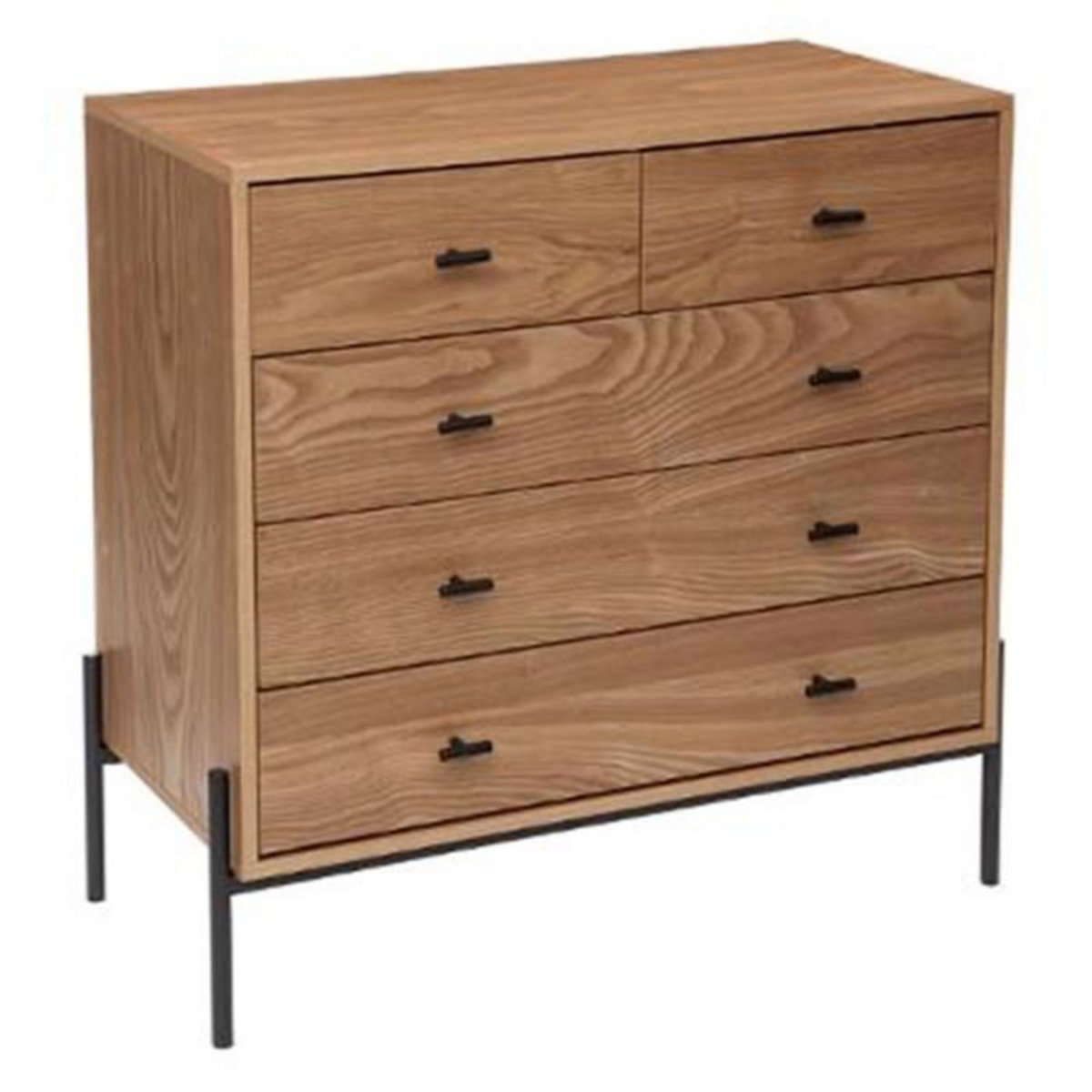 ATMOSPHERA Commode 5 Tiroirs Design  Simon  83cm Naturel