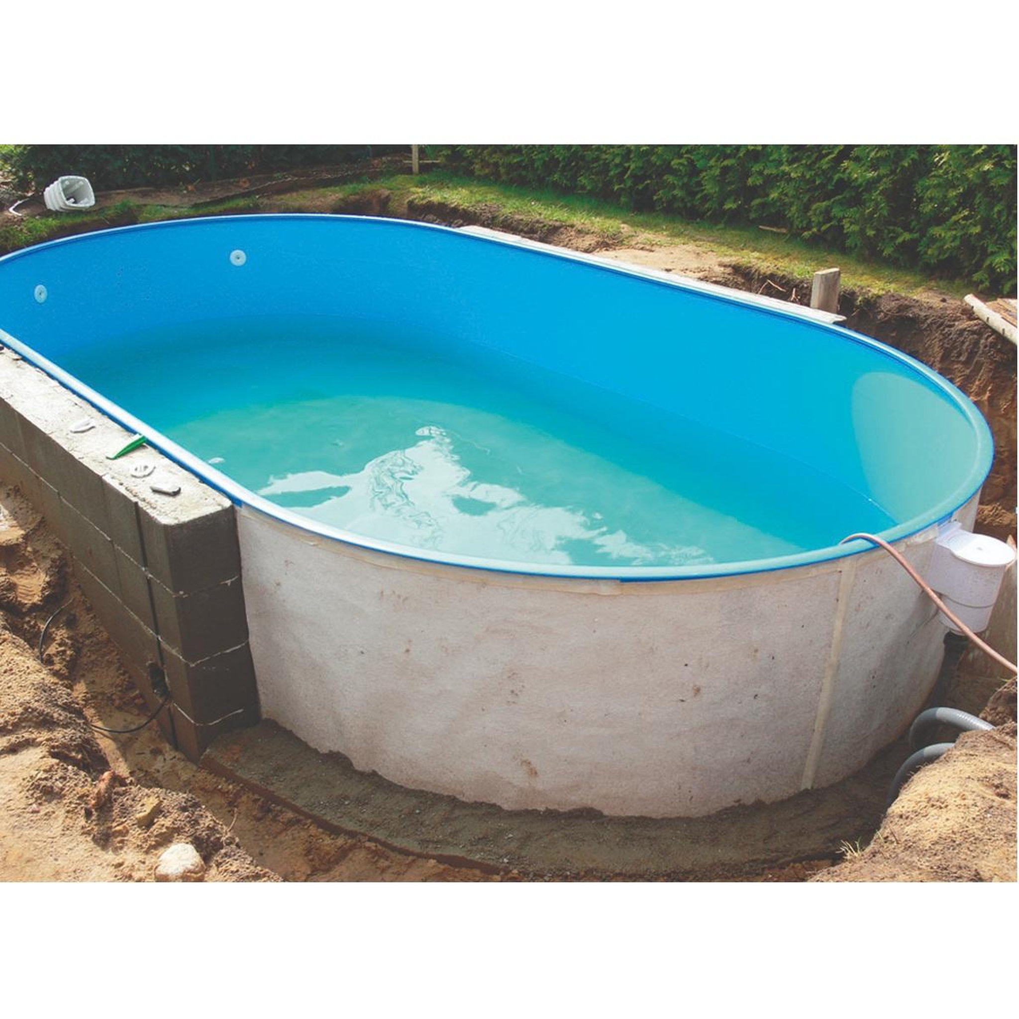 Voir la diapositive 3 : EDG Piscine acier enterrée ronde en kit 4.5mx1.2m - WM164