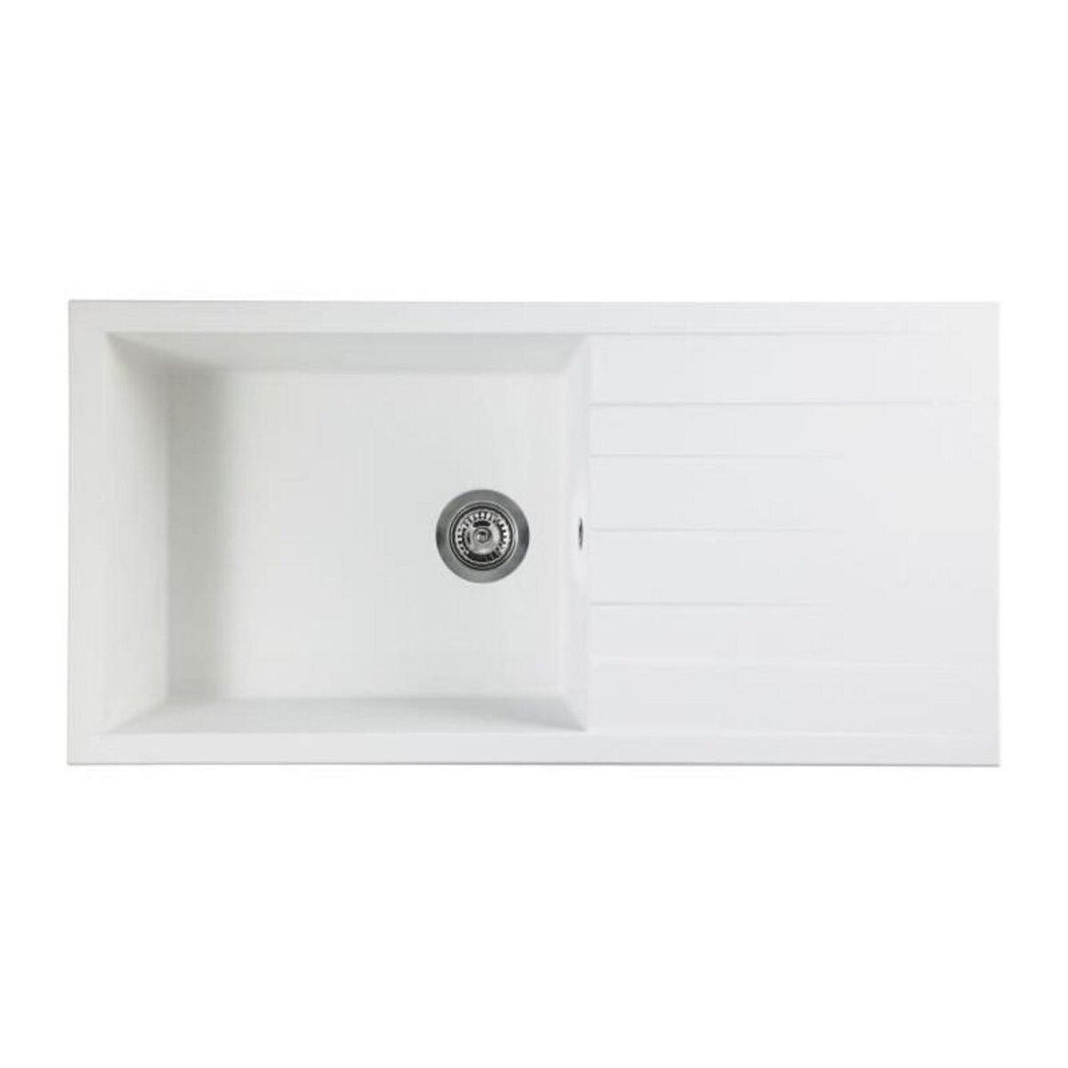 STRADOUR STRADOUR Evier a encastrer CUBE, en SMC BLANC UNI - 17,  1 bac, dim. 100 * 50 cm, vidage manuel