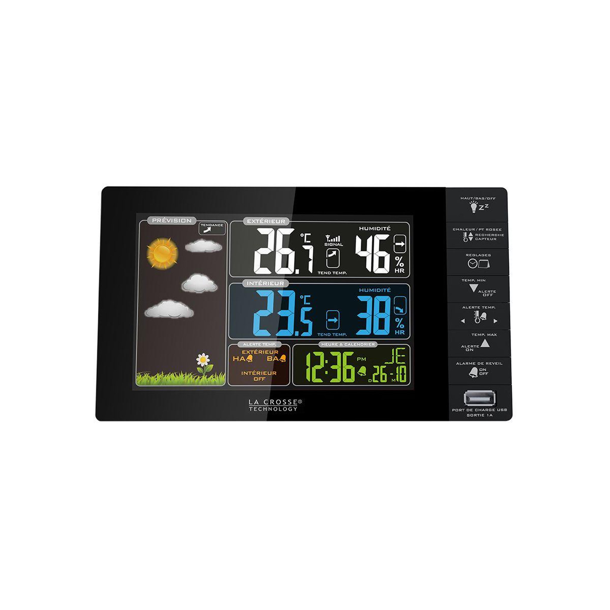 Voir la diapositive 3 : La crosse technology Station météo WS6827 noir