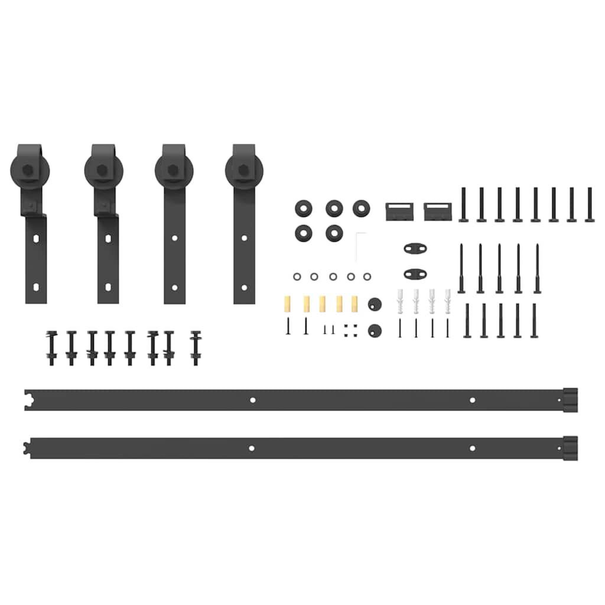 Voir la diapositive 5 : VIDAXL Kit de quincaillerie de porte coulissante 200 cm Acier Noir
