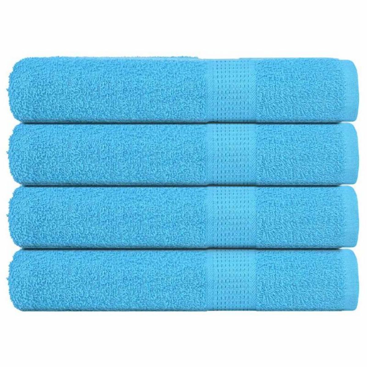 VIDAXL Serviettes 4 pcs turquoise 100x200 cm 360 g m² 100% coton
