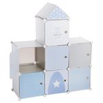 Atmosphera Kids Château de rangement -7 cases. Coloris disponibles : Bleu, Rose