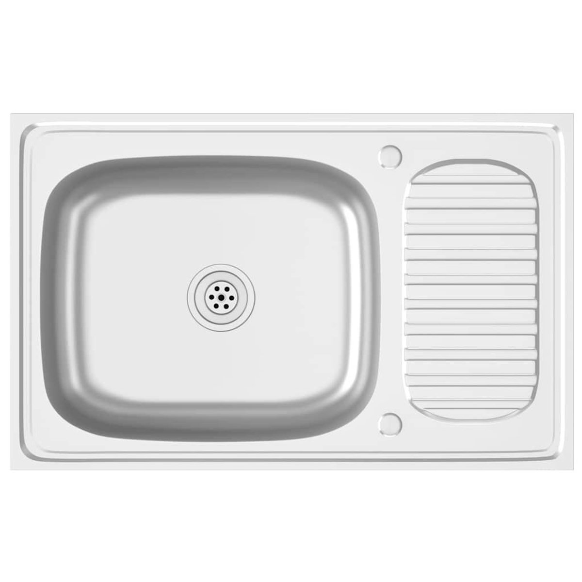 VIDAXL Jeu d'evier de cuisine et egouttoir argente 800x500x155 mm inox