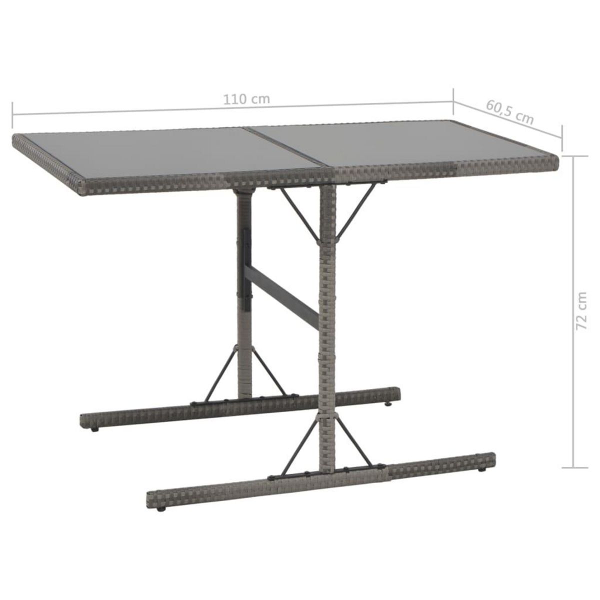 VIDAXL Ensemble a manger d'exterieur 7pcs coussins Resine tressee Gris