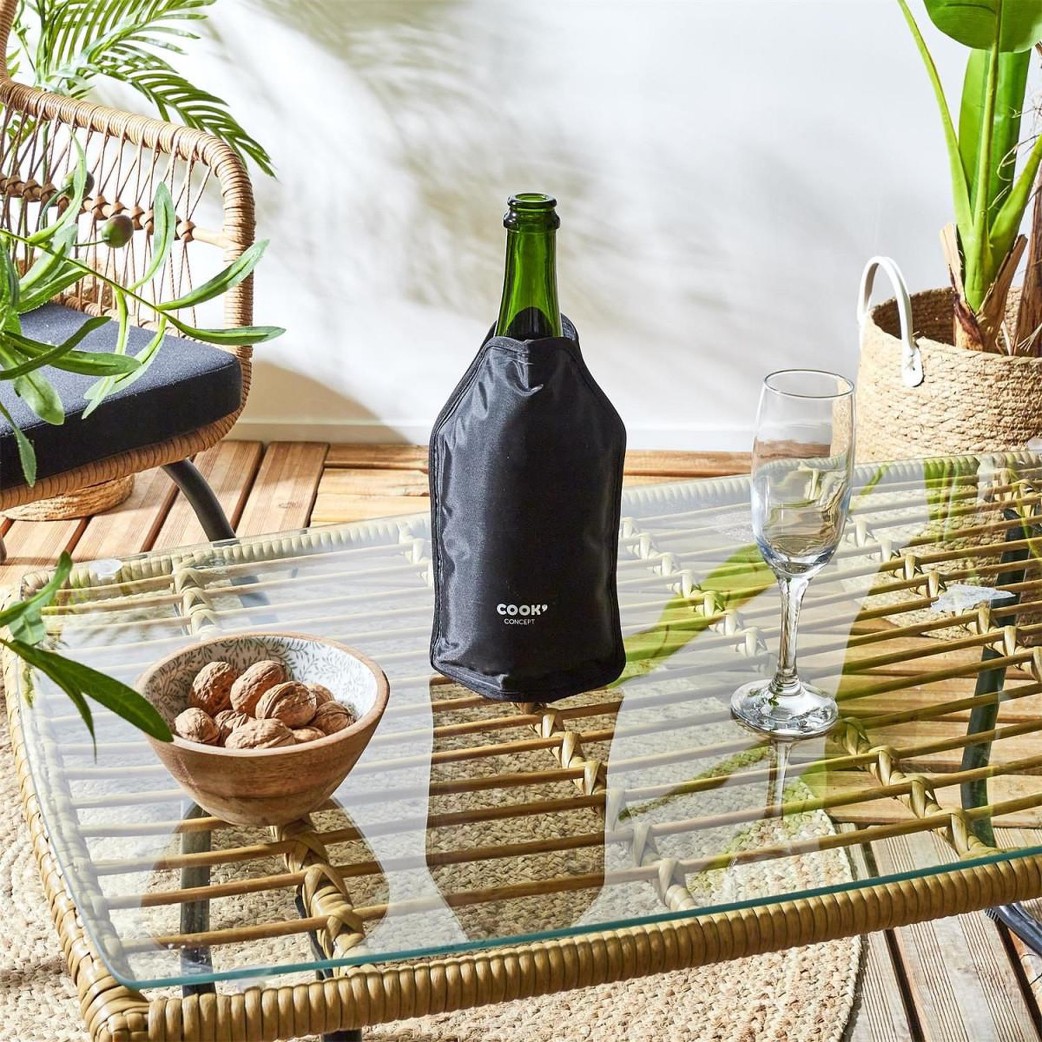 Voir la diapositive 3 : COOK CONCEPT Rafraîchisseur de bouteille  vin  23cm noir
